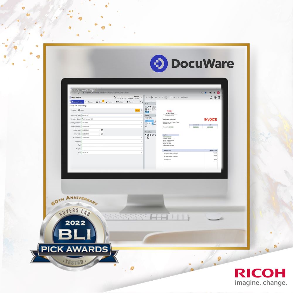 DocuWare wins Outstanding Document Management Solution Ricoh